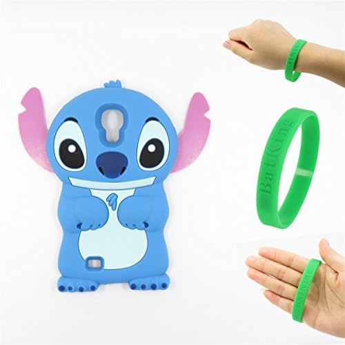 S4 Case,Galaxy S4 Case,Galaxy S4 Silicone Case,Bat King 3D Cartoon Stitch&amp;Lilo pink Ears Silicon Gel Rubber Case Cover Skin for Samsung Galaxy S4 i9500