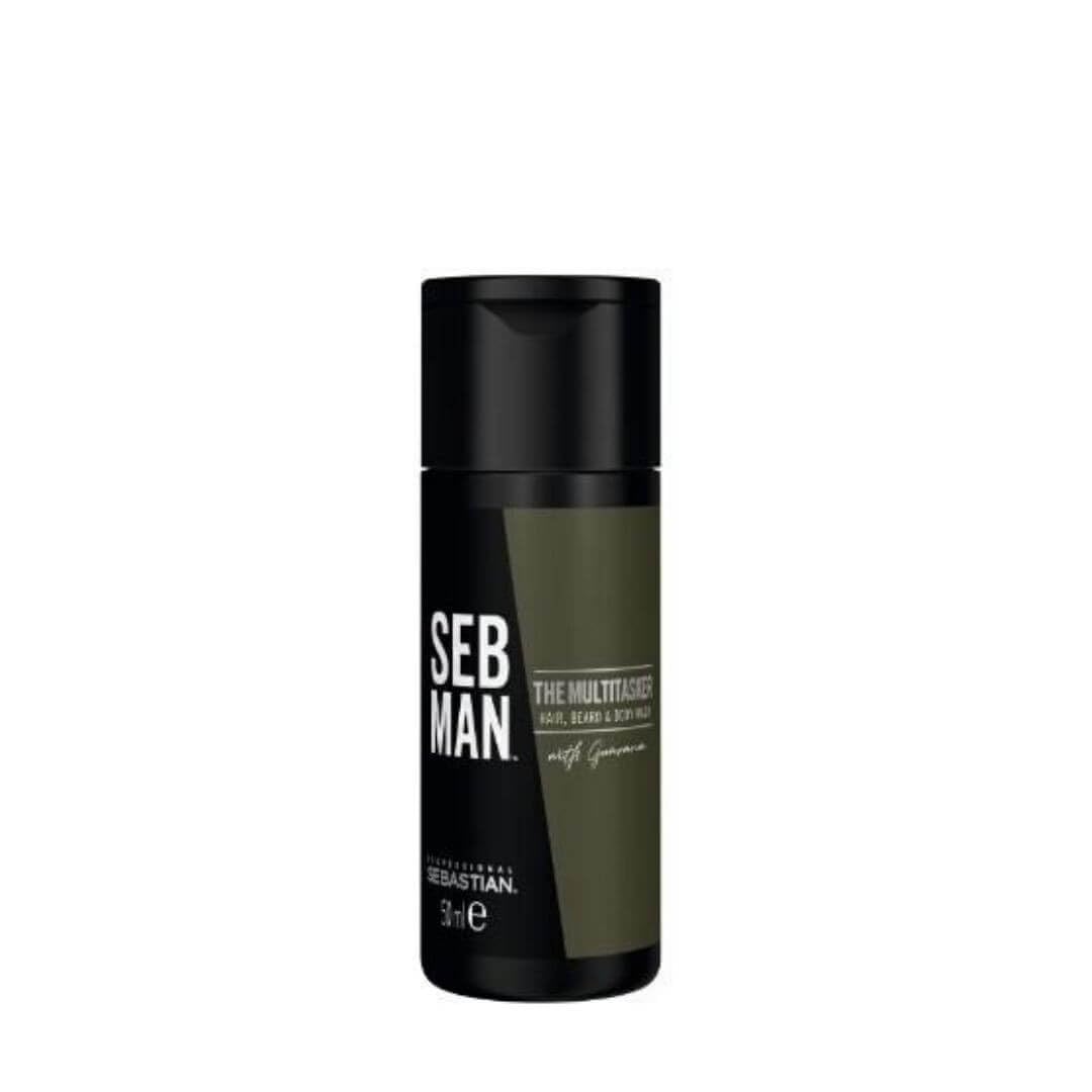 Seb Man The Multitasker - 3-in-1 Shampoo - Hair, Beard and Body in One - Multifunctional Cleaning - For All Hair Types - 1 x 50 ml