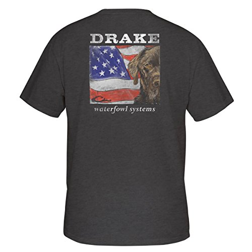 Drake Patriotic Lab Short Sleeve Tee Charcoal Heather 2XL