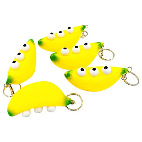 Naiflowers Mochi Squishy Toys, Moj Moj Squeeze Toys, Birthday Gifts for Boys Girls, Banana Keychain Scented Super Slow Rising Toys, No- Toxic Kawaii Anxiety Reduction Toys (Yellow) - Thumbnail 5