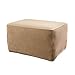 SureFit Home Décor Stretch Stripe Box Cushion Ottoman One Piece Slipcover, Stretch Form Fit, Polyester/Spandex, Machine Washable, Brown Color (SF37760)
