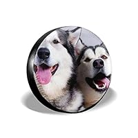 Homlife Spare Tire Cover - 14 Inch Waterproof Universal Wheel Tire Cover Protector - Adorable Husky Dogs Graphics Fit for Jeep,Trailer, RV, SUV and Many Vehicle - 4