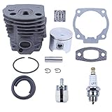 Haishine Nikasil Plated Cylinder Piston Bearing Kit For Husqvarna 51 55 Rancher (46mm) Chainsaw Fuel Filter Line Gasket 503 16 91-71