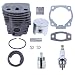 Haishine Nikasil Plated Cylinder Piston Bearing Kit for Husqvarna 51 55 Rancher (46mm) Chainsaw Fuel Filter Line Gasket 503 16 91-71 primary