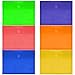 JAM PAPER Plastic Expansion Envelopes with Hook & Loop Closure - Letter Booklet - 9 3/4 x 13 with 1 Inch Expansion - Assorted Colors - 6/Pack