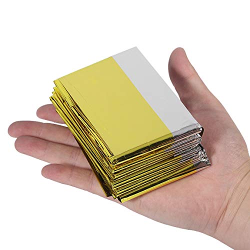 Portable Multifunctional Emergency Blanket Lifesaving Thermal Insulation Sunscreen Blanket Gold Silver Double Color - Thumbnail 2