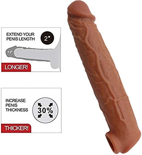 11 INCH Super Long Coffee Extender Enlarger Extension Sheath Elastic Long Lasting Time Size Sleeve Stamina Enhancer - Black Color Soft FDA CE Proved