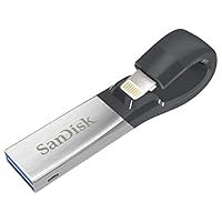 SanDisk iXpand Flash Drive, 128GB, for iPhone and iPad, Black/Silver (SDIX30C-128G-GN6NE) Newest Version
