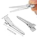 Hicarer 1.75 Inches Single Prong Curl Clips Silver Section Clips Metal Alligator Hair Pins Clips for Hair Extensions (100 Pack)