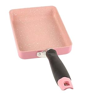Nonstick koekenpan, aluminium kookgerei koekenpan eierpot 14,0 x 5,1 in roze