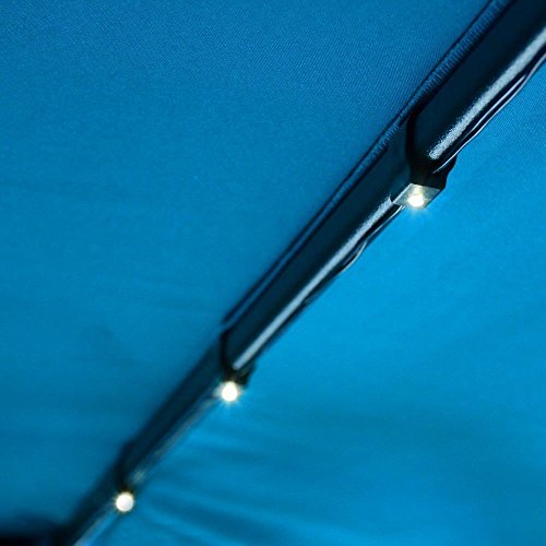 AMPERSAND SHOPS 10-Ft. 8-Rib Outdoor Patio Umbrella Solar-Powered LED String Lights (Cool White)