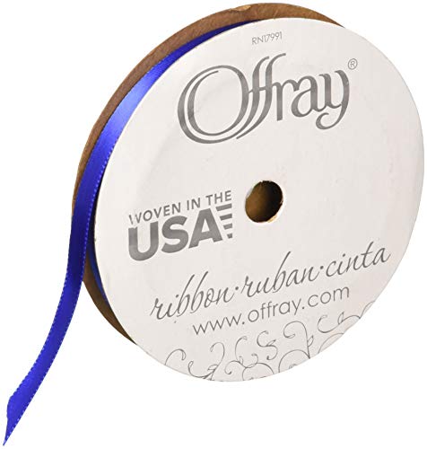 Offray Berwick 3/8" Single Face Satin Ribbon, Royal Blue, 6 Yds