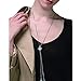 Yozone Women's Four-Leaf Clover Pendant Long Chain Sweater Necklace (Silver1)