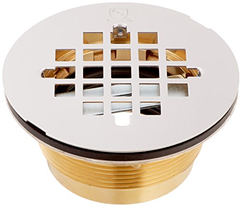 Jones Stephens Corporation D40140 No Caulk 2-Inch Shower Stall Drain Stainless Steel Strainer with Brass Body, Small