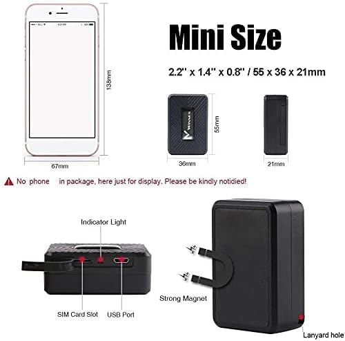 Mini GPS Tracker for Vehicles Winnes Hidden 4G TK913 Magnetic Worldwide Car Real-time Tracking Device Anti-Lost GPS Locator Locate by APP/PC for Vehicles,Kids,Moto,Subscription Required(4-5$/Month)