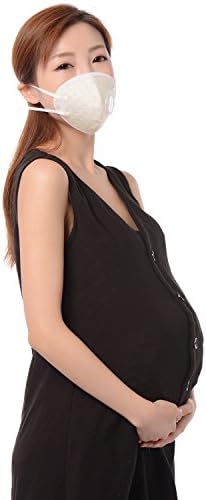 KANJEKANLE Pregnant Women Reusable Antibacterial Dust Breathable Washable Sport Face Masks,Superfine Silver Fiber Material Respirator Valve White