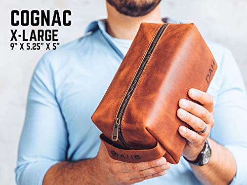 Personalized Leather Dopp Kit, Men's Toiletry Bag, Anniversary Gift Travel Bag 4 Personalized Leather Dopp Kit, Men's Toiletry Bag, Anniversary Gift Travel Bag