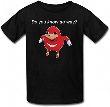 PUDNTSD Ugandan Knuckles Do You Know?Fun Tshirt Cotton T-Shirts Authentic Boy Girl Tee Black