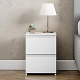 Vida Designs Denver 2 Drawer Bedside Chest White 52H 29.5W 29.5D view 3