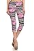 Leggings Depot Women's Popular Capri Cropped Printed High Waist Leggings Batch4 (Regular (Size 0-12), Perfect Pink)
