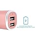 Tranesca Dual USB Car Charger (Compatible with) for iPhone X 8 7 6S 6 Plus, 5 SE 5S 5 5C, Samsung Galaxy S9 S8 S7 S6 Edge, Note 8 4, LG G6 G5 V10, HTC,Nexus 5 X 6P,Pixel,iPad Pro and More- Rose Gold
