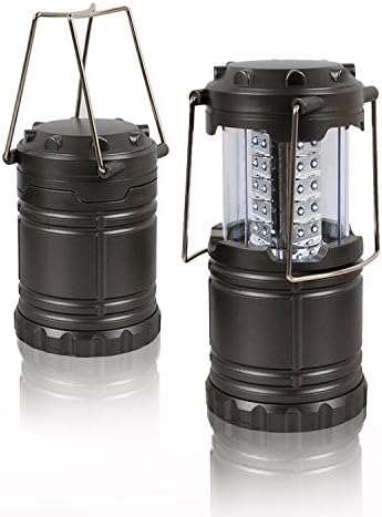 Camping Lantern, Vshiny 30 LED Ultra Bright Portable Camping LED -Collapsible Flashlights for Home &amp; Outdoor and Emergency Use: Suitable for Hiking, Camping, Emergencies, Hurricanes, Outages (Gray)