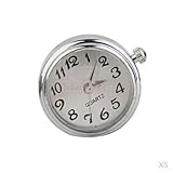StoreElec(TM) 5x Silver Iron Charm Watch Face Snap Buttons Chunk Bracelet DIY Crafts Jewelry
