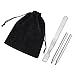 BBTO 2 Pieces Paracord FID Stainless Steel Paracord Lacing Needle Stitching Needle and 1 Piece Paracord Smoothing Tool with 1 Piece Velvet Bag (Silver)