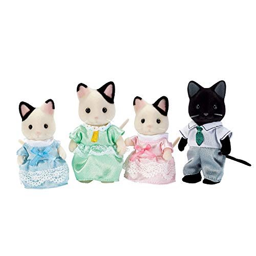 Calico-Critters-Tuxedo-Cat-Family-Dolls-Dollhouse-Figures-Collectible-Toys-Multi