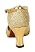 Honeystore Women's Latin Dance Closed Toe T Strap Glitter Mary Jane Dance Shoes