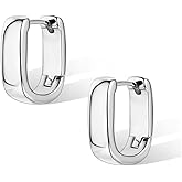 925 Sterling Silver Earrings Small Chunky Silver Earrings for Women Trendy Small Hoop Earrings Silver Hypoallergenic Earrings for Jewelry Gifts