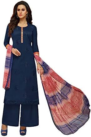 Royal Heaven Navy Blue Color Embroidered Plazzo Salwar Suit for Women