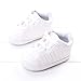 LINKEY Baby Soft Sole Lace-up Sneaker Infant Casual Early Walking Shoes Crib Shoes Size M White, 6-12 Months Infant