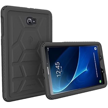 Tab A 10.1 Case, Poetic TurtleSkin Heavy Duty Protection Silicone Case with Sound-Amplification feature for Samsung Galaxy Tab A 10.1 (2016) - Black [NOT COMPATIBLE WITH THE SPEN MODEL]