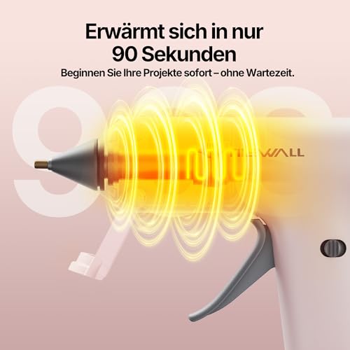 Tilswall Wireless Hot Glue Gun, Fast Preheating, Mini Hot Glue Gun with Built-in 2000mAh Battery, 20 Premium Glue Sticks, Mini Hot Glue Gun for Crafts, DIY, Repairs Pink