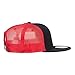 Mesh Premium Snapback Flat Bill Cap - Black Red OSFM