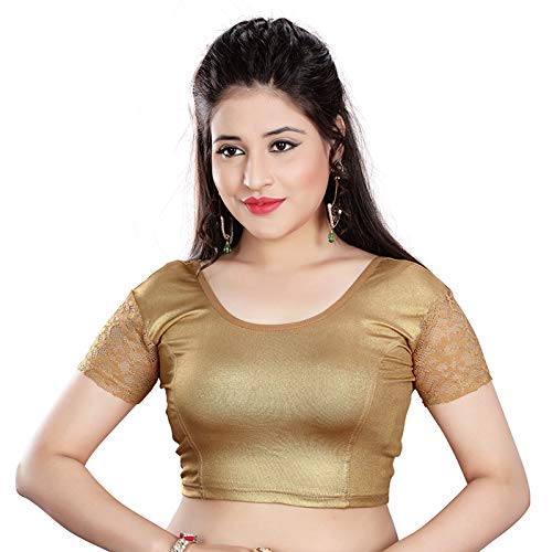 Round Neck Cotton Lycra Women Blouse