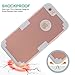 iPhone 6S Plus Case, iPhone 6 Plus Case, NOKEA Hybrid Heavy Duty Shockproof Full-Body Protective Case Ultra Slim Bumper Cover 3 in 1 Shield Soft TPU Hard PC Dual Layer Impact Protection (Pink Grey)