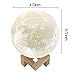 Night Light 3D Printing Moon Lamp, Accmor Rechargeable Lunar Night Light, Two Tone Dimmable Touch Control Brightness, Diameter 4.7 inch