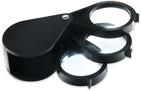 1-1/4" Dia 5X 10X 15X Triple Folding Magnifier Eye Loupe Magnifying Glass Lens