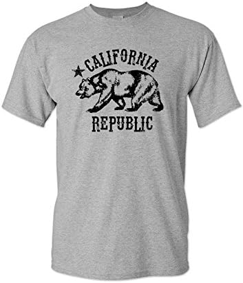 California Republic Distressed Shirt (XXXXXL, Heather Grey)