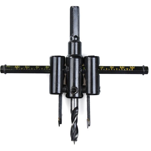 Vktech Plane Type Adjustable Circle Hole Saw Wood Cutter Drill Bit