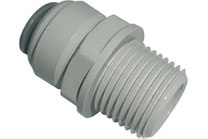 YZMSZ Acetal Copolymer 1/2" Tube OD Tube Fittings,1/2" Male Adapter, Push to connect for RO water filter system parts (pack of 5)