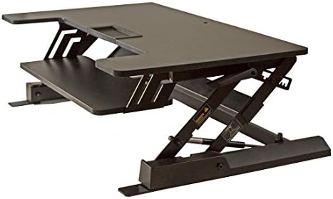 Lift Bridge Adjustable Height Standing Desk Black by Home Concept - Ergonomic Keyboard Tray - Sits on your Existing Desk