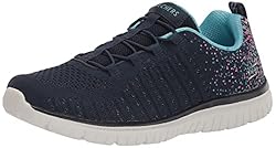 Skechers Women's Virtue Sneaker, Navy/Blue, 10 Wide