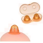 Gajoin Nipple Sucker Corrector for Inverted Puller or Extender Latch Assist Suckers with Dustproof Case for Woman Mother Breast Feeding Breastfeeding Brown Color (1 Pair)