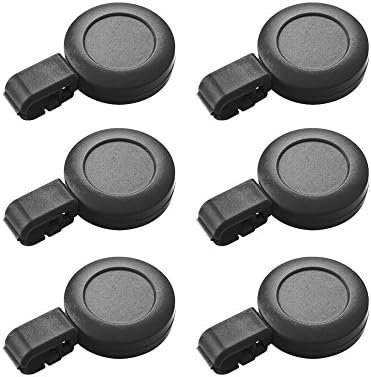 EzSos ID Badge Clip, Retractable Badge Holder With Lanyard, Easy To Pull Buckle Anti-rotation Anti-lost Clip Holder for Work Card, Bank Card, ID Card, Black, 6Pcs/Pack