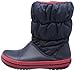 crocs Kids' Winter Puff Boot (Toddler/Little Kid),Navy/Red,10 M US Toddler
