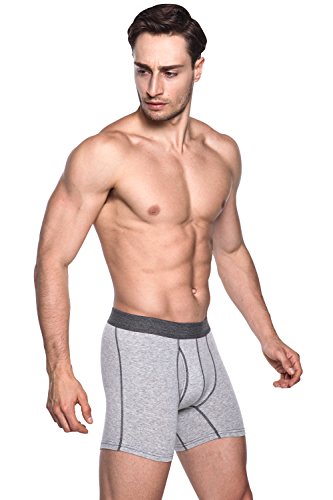 TONLEN Men's Boxer Briefs Mens Underwears 3-Pack Soft Cotton Open Fly Mens Undies XXXL