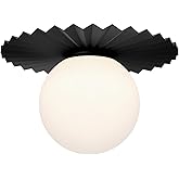 Alora Mood FM501214MBOP Plume Flush Mount, Matte Black/Opal Matte Glass